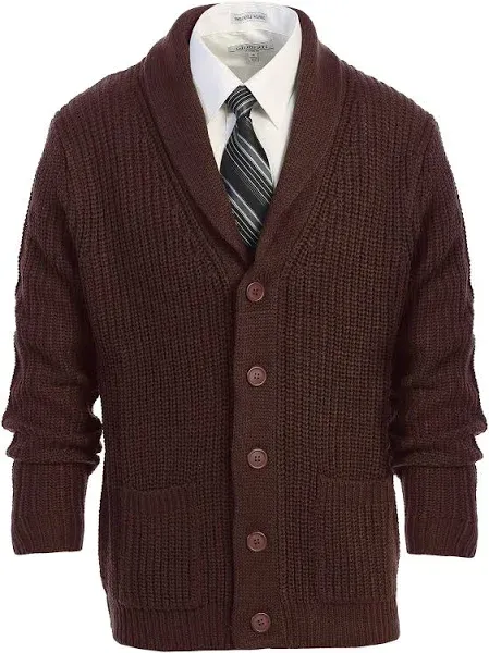 Gioberti Men's Heavy Weight Shawl Collar Knitted Cardigan