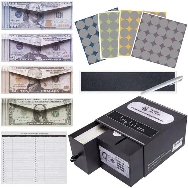 100 Envelopes Money Saving Challenge - Save 5050 Dollars In 100 Days Premium Kit, 100 Cash Envelopes & Organizer Box Set, Trendy Tiktok & Youtube 5050 Bucks Savings Challenge, Fun Gift Ideas