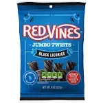 Black Jumbo Licorice Twists 8oz Bag (12 Pack)