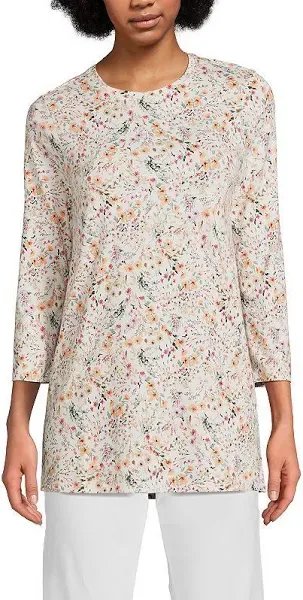 Lands' End Women's Petite 3/4 Sleeve Cotton Supima Tunic