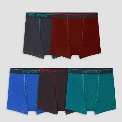 Fruit of the Loom Boys' True Comfort 360 Stretch Boxer Briefs (5 Pack)