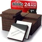 24 Heavy-Duty Felt Furniture Pads 1” 1/4” Thick X-Protector! Square Felt Pads for Furniture Feet - The Best Felt Floor Protectors for Furniture to