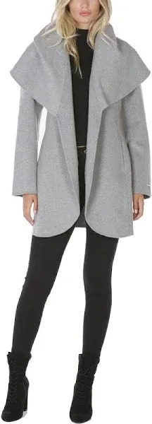 Tahari Womens Marilyn Wool Blend Wrap Coat