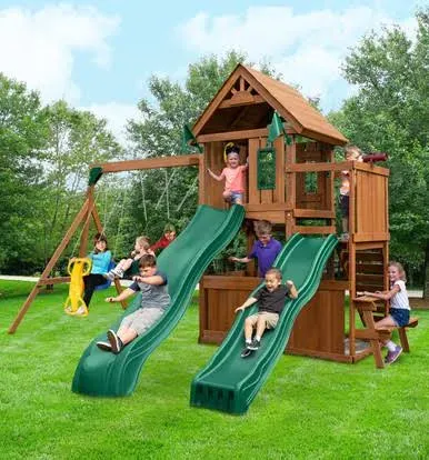 Swing-n-Slide Knightsbridge Deluxe Wood Outdoor Swing Set