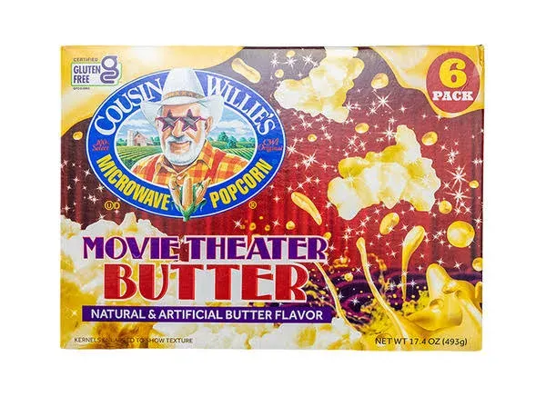 Cousin Willie's Movie Theater Butter Microwave Popcorn