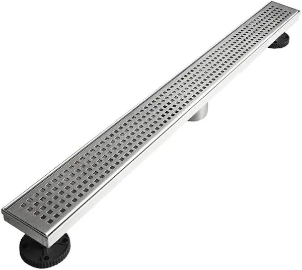 Neodrain Linear Shower Drain with Removable Quadrato Pattern Grate