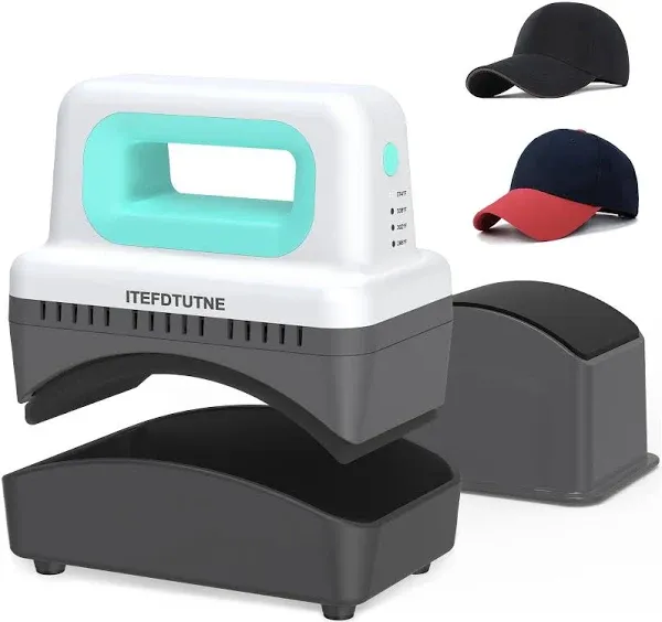 ITEFDTUTNE Hat Press Machine, Mini Hat Heat Press Machine with 4 Heating Leve...