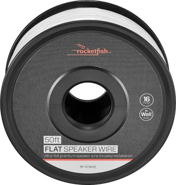 Rocketfish Cable - 16 Gauge Flat Speaker Wire - Electronic Wire for Speakers ...