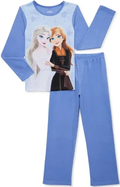 Frozen II 2 piece Girls pajama set size  6/6X  10/12  NIP Anna Elsa Blue