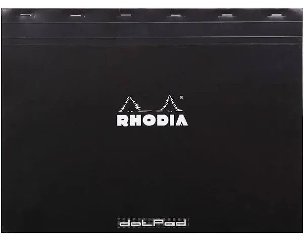 Rhodia : No.38 Basics Dot Pad : Black Cover : 80 Sheets : 31.8x42cm (Apx.13x17in)