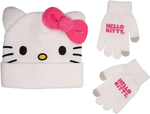 Hello Kitty Christmas Cuff 3D Beanie & Glove Set