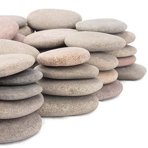 BLQH [About 97 Pcs - 105 PCS](18 Pounds) Painting Rocks,2.33"-3.72" River Rocks,DIY Rocks,Flat Rocks,Craft Rocks,Natural Stones