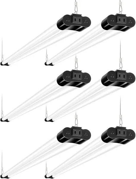 4 Pack 4FT Linkable LED Utility Shop Garage Light, 4500 LM,5000K Daylight,40W