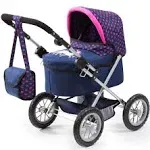 Bayer Design Dolls: Trendy Pram - Blue, Pink, Hearts