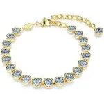 NEW IN BOX SWAR0VSKI CRYSTAL IMBER TENNIS BRACELET BLU/GOLD SIZE MEDIUM 5688419