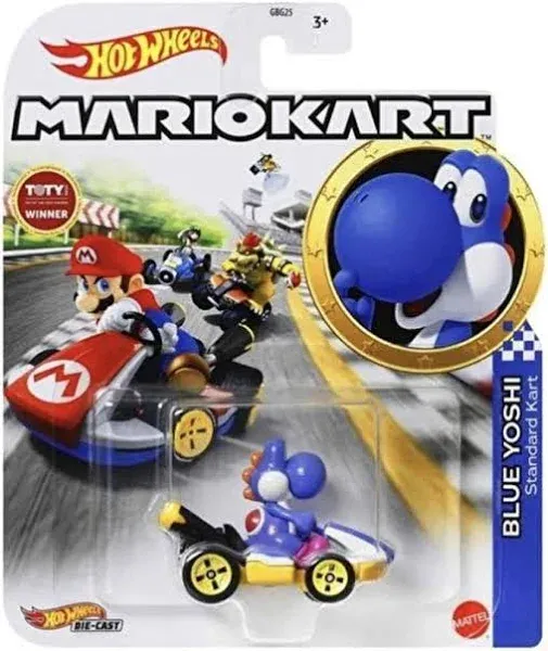 Hot Wheels Mario Kart Blue Yoshi Kart