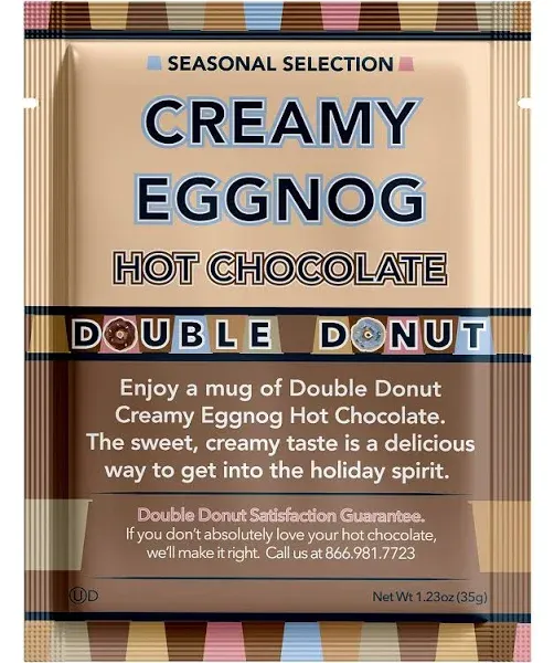 Double Donut Creamy Eggnog Hot Chocolate Mix Packets