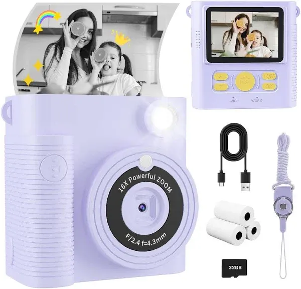 FKATEEN Kids Camera Instant Print