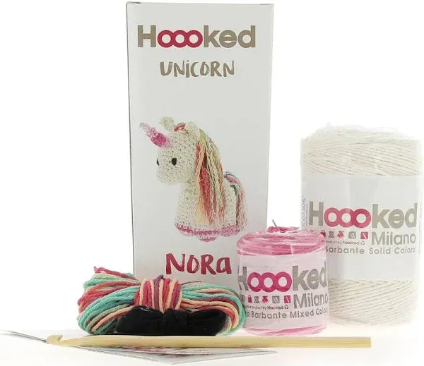 Hoooked Unicorn Nora Yarn Kit W/Eco Barbante Yarn-Off White