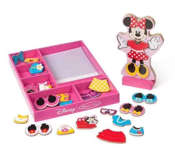 Melissa & Doug Disney Minnie Mouse Magnetic Dress-Up Wooden Doll Pretend Play Set (35+ pcs)