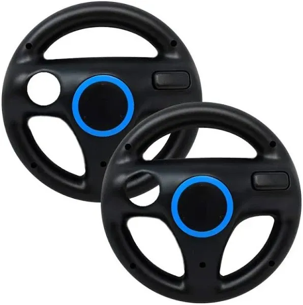 Mario Kart Steering Wheel for Nintendo Wii &amp; Wii U - Old Skool (BLACK)