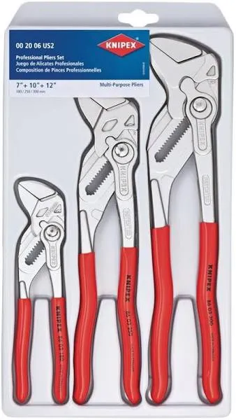 00 20 06 US2 Knipex 3 Piece Pliers Wrench Set