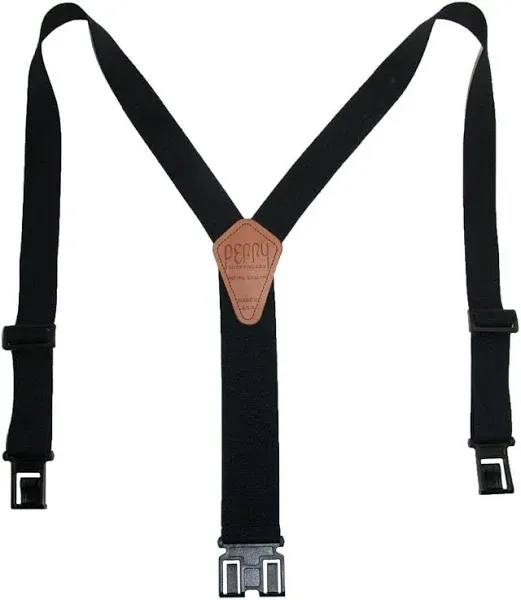 Perry Suspenders Men's Elastic 1.5 Inch Wide Hook End Suspenders