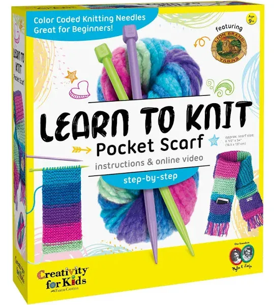 Creativity For Kids Learn to Knit Pocket Scarf