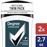 Degree Men UltraClear Black White Antiperspirant Deodorant, 2.7 oz, Twin Pack