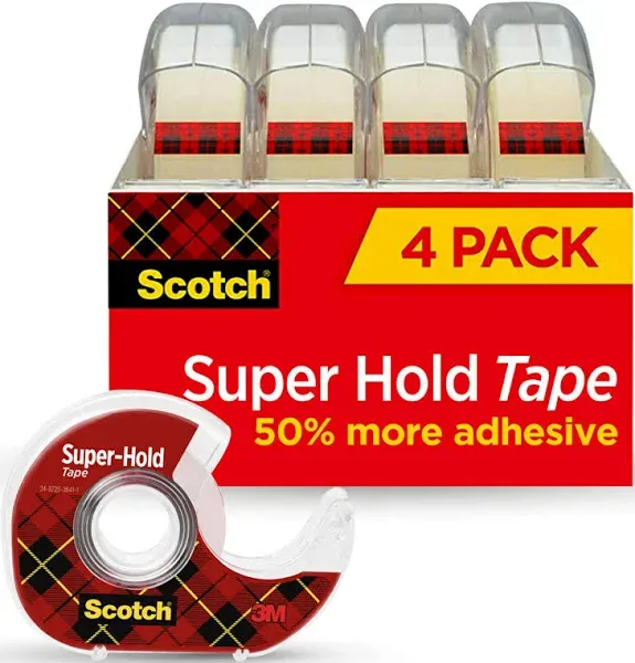 Scotch Super Hold Clear Tape Dispenser, 3/4 in x 650 in, 1 Dispenser