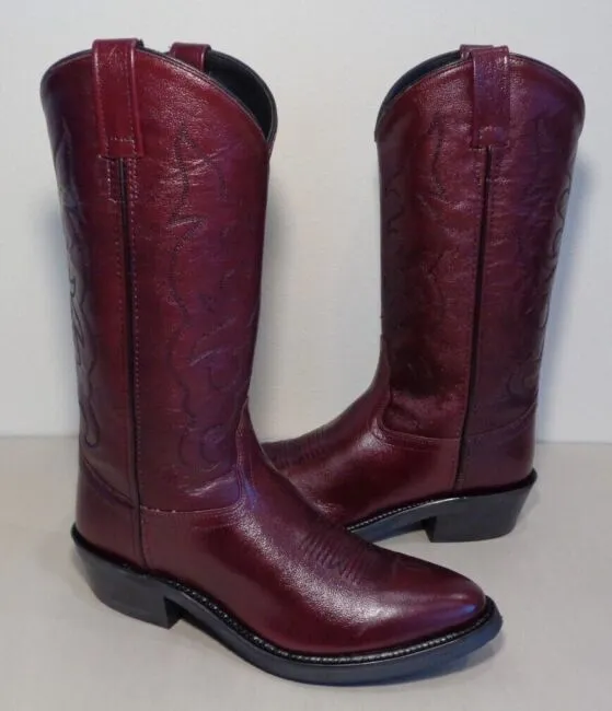 Old West Black Cherry Mens Cowboy Work Boot - Flyclothing LLC