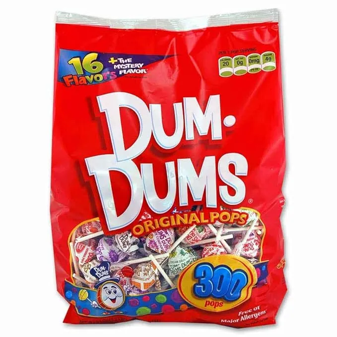 Dum Dums Lollipops Variety Flavor Mix 300 Count Bag