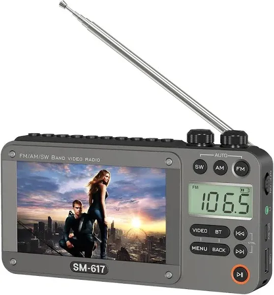 SEMIER 720p 4.3" Screen AM FM SW Movie Video Radio