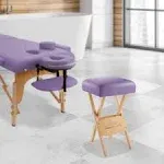 Saloniture Wood Folding Massage Stool with Carrying Case - Lavender