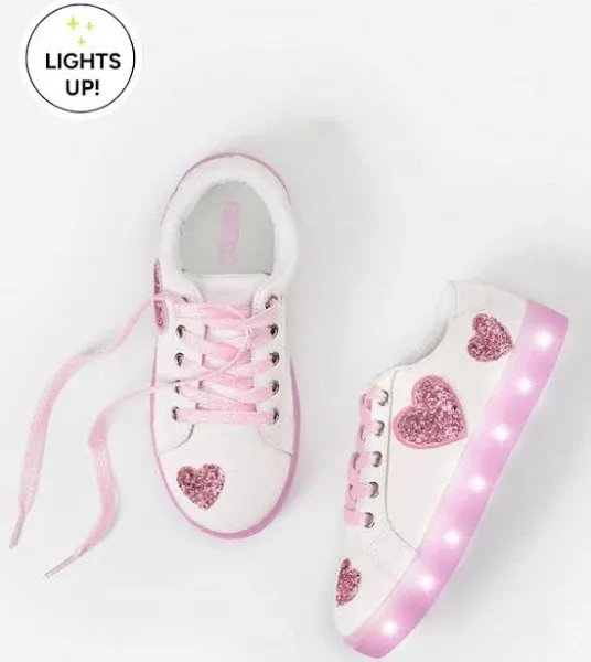 Glitter Hearts Light Up Sneaker