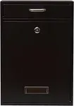 Wall Mounted Locking Vertical Dropbox Mailbox - Safe and Secure (Large) | Made with Galvanized Steel (Black)