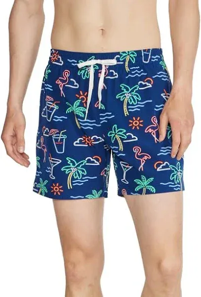 Chubbies Men’s Blue Flamingo Lined Board Shorts 5.5” Size L Stretch Pockets