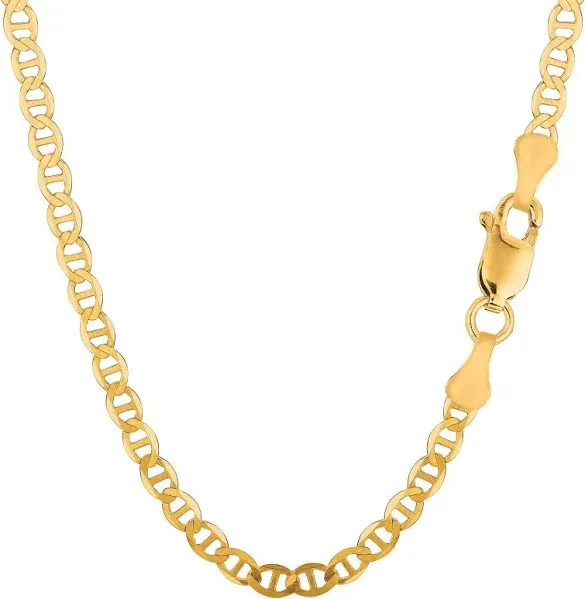 14K Solid Yellow Gold Mariner Chain Necklace