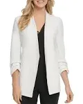 DKNY Womens Crepe Long Sleeves Open-Front Blazer