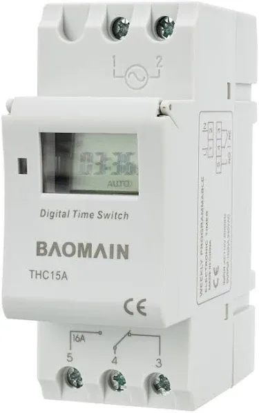 Baomain THC15A Ac Digital LCD Power Programmable Timer Time Switch Relay 16A Amp