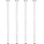 QLLY Adjustable Metal Table Leg 60-100cm / 24-40 inch, Home Office DIY Desk Leg, Furniture Leg Set (4, White)