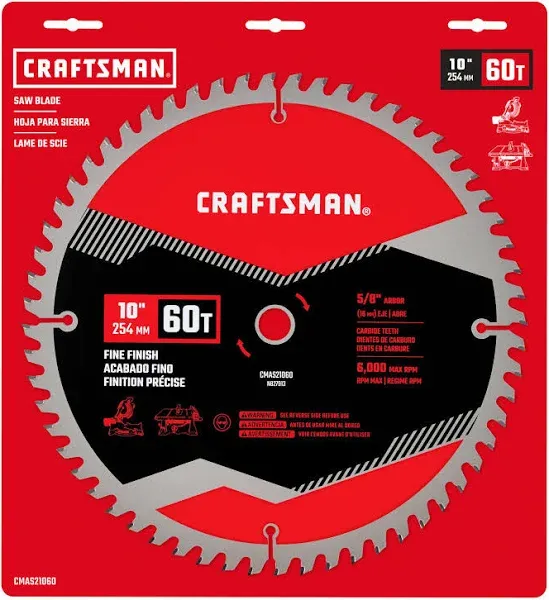 Craftsman 10-in 60-Tooth Carbide Circular Saw Blade CMAS21060