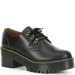 Dr. Martens, Women's Leona Lo Vintage Smooth Leather Heeled Shoes in Black, Size 8