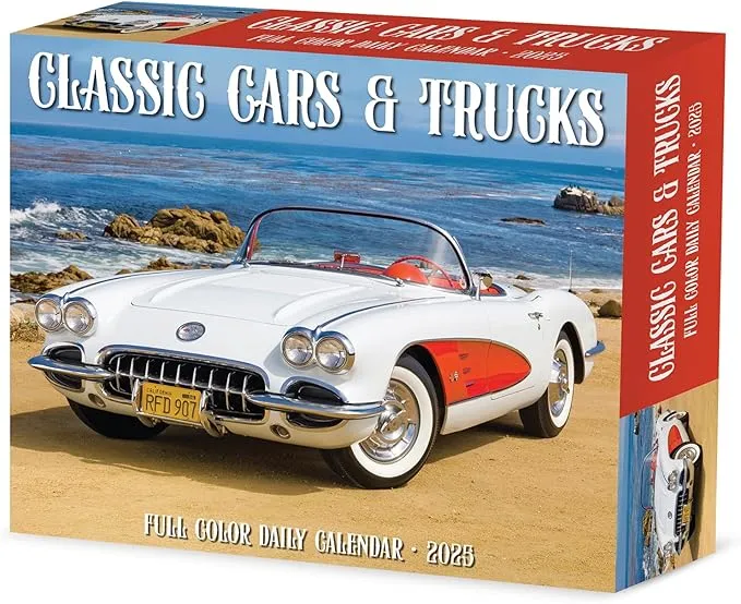 Classic Cars & Trucks 2025 Daily Boxed Page-A-Day Calendar