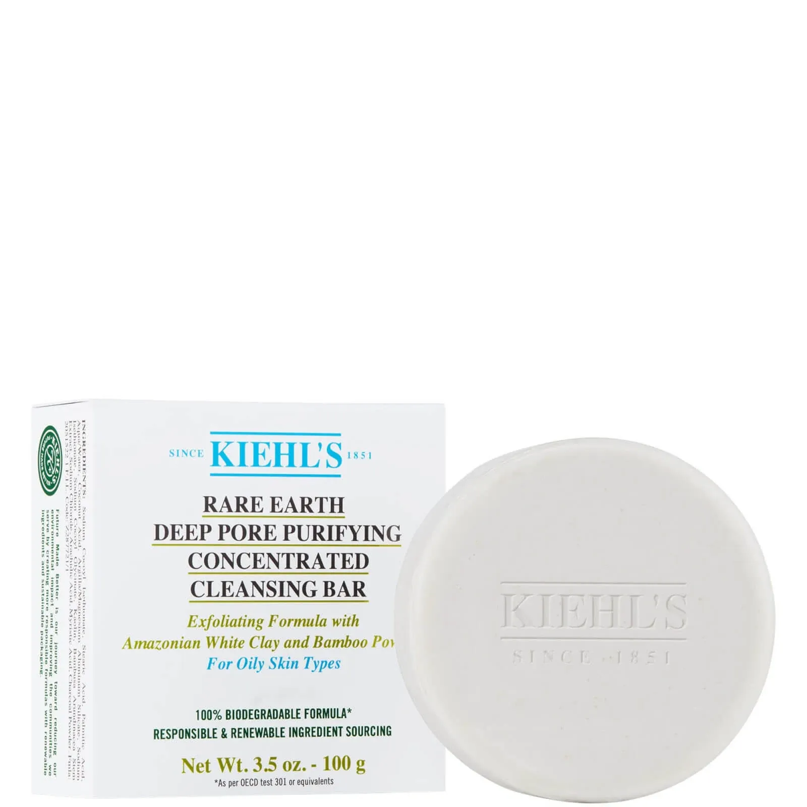 Kiehl's Rare Earth Deep Pore Purifying Concentrated Cleansing Bar 100g