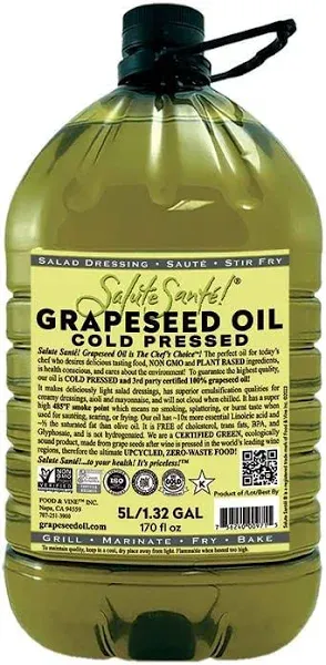 Salute Sante! Cold Pressed Grapeseed Oil