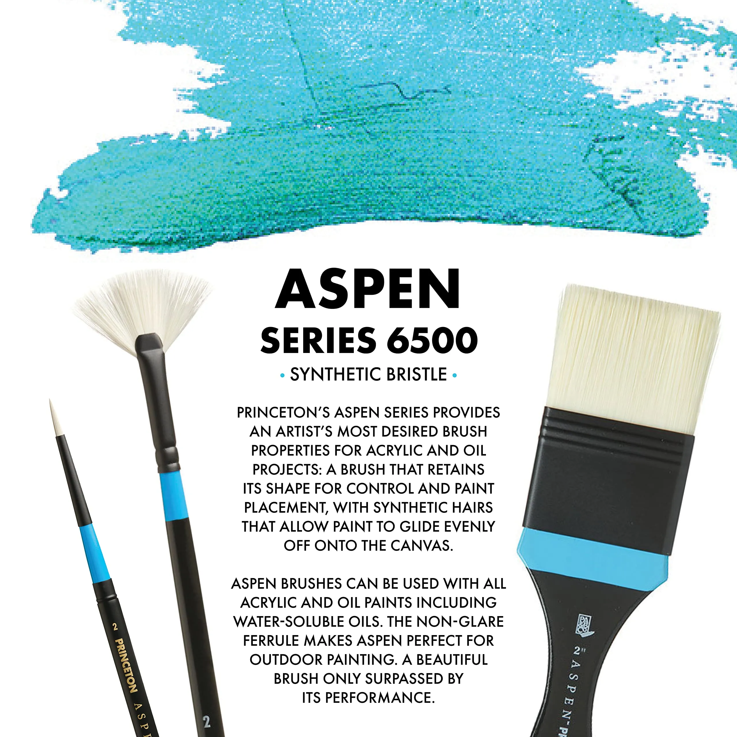 Princeton Aspen Series 6500 Synthetic Travel Brush - Filbert, Size 4