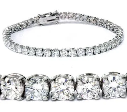 Bliss Diamond 14K White Gold 7 Ct Round Lab Grown Diamond Tennis Bracelet