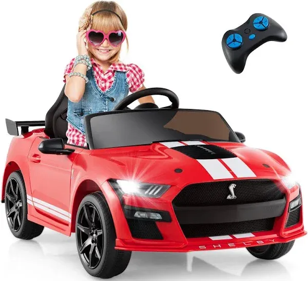 Costway 12V Licensed Ford Mustang Shelby GT500 Kids Ride on Car with Remote Control for Kids Aged