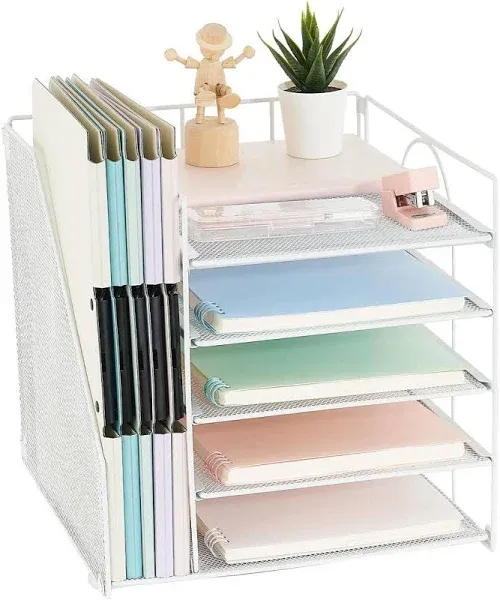 Office Desk Organizer, 5-Tier Paper Letter Tray with File Holder Multifunctio..<wbr/>.